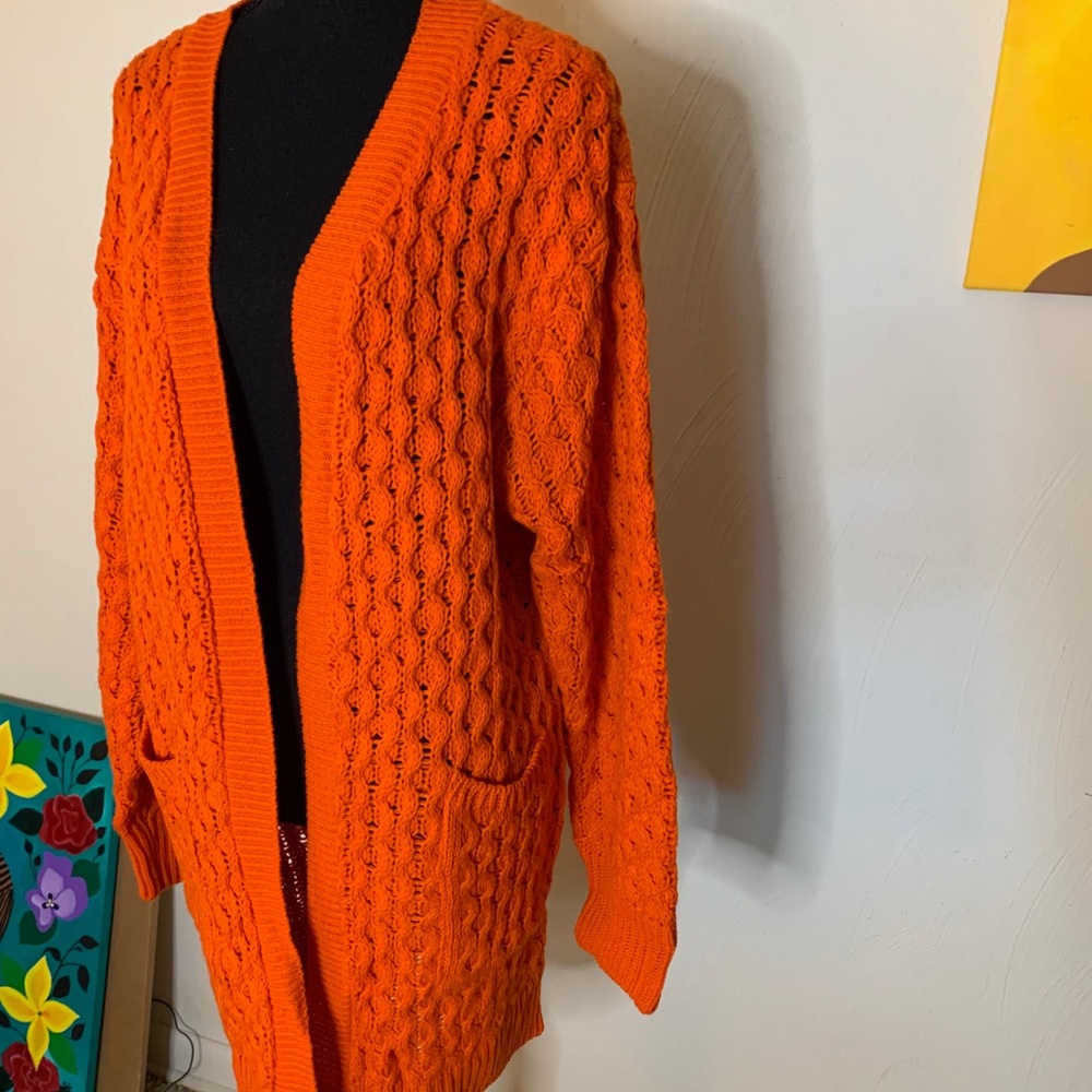 Plus Crochet Knitted Oversized Cardigan